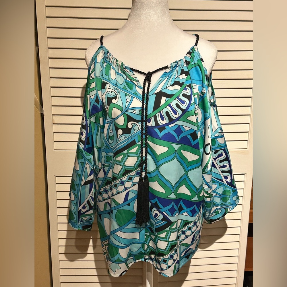 Chico’s 1 (M) multicolor print 100% polyester